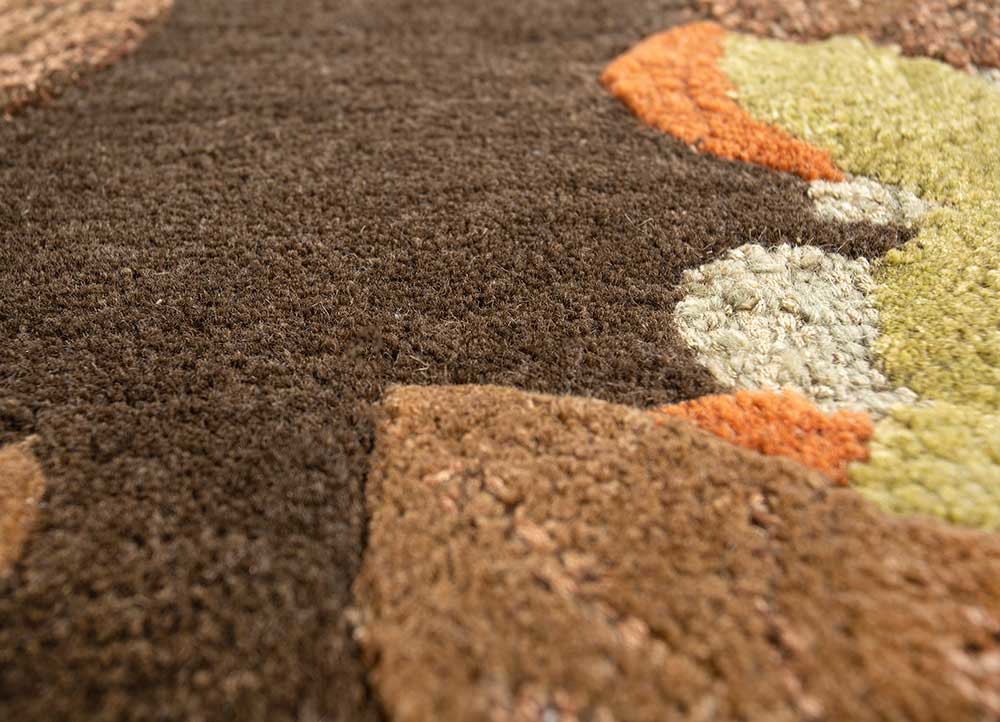 hacienda beige and brown wool and viscose hand tufted Rug - CloseUp hacienda beige and brown wool and viscose hand tufted Rug - CloseUp