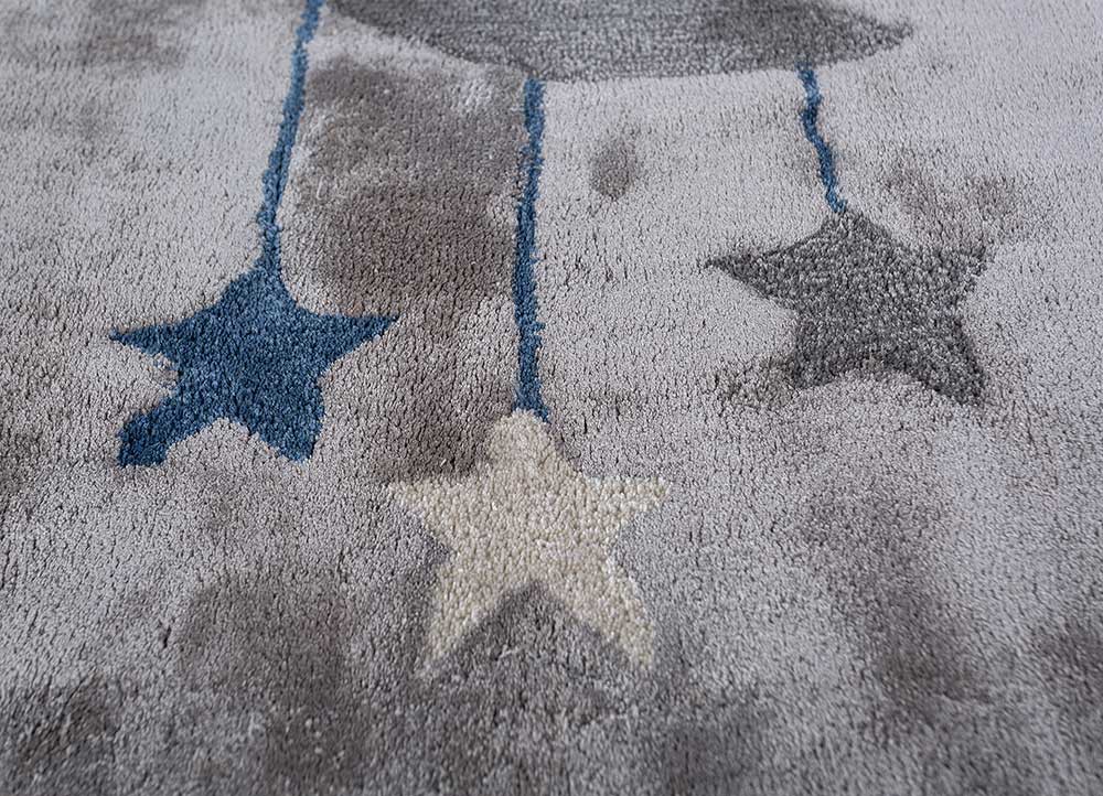 confetti grey and black wool and viscose hand tufted Rug - CloseUp confetti grey and black wool and viscose hand tufted Rug - CloseUp