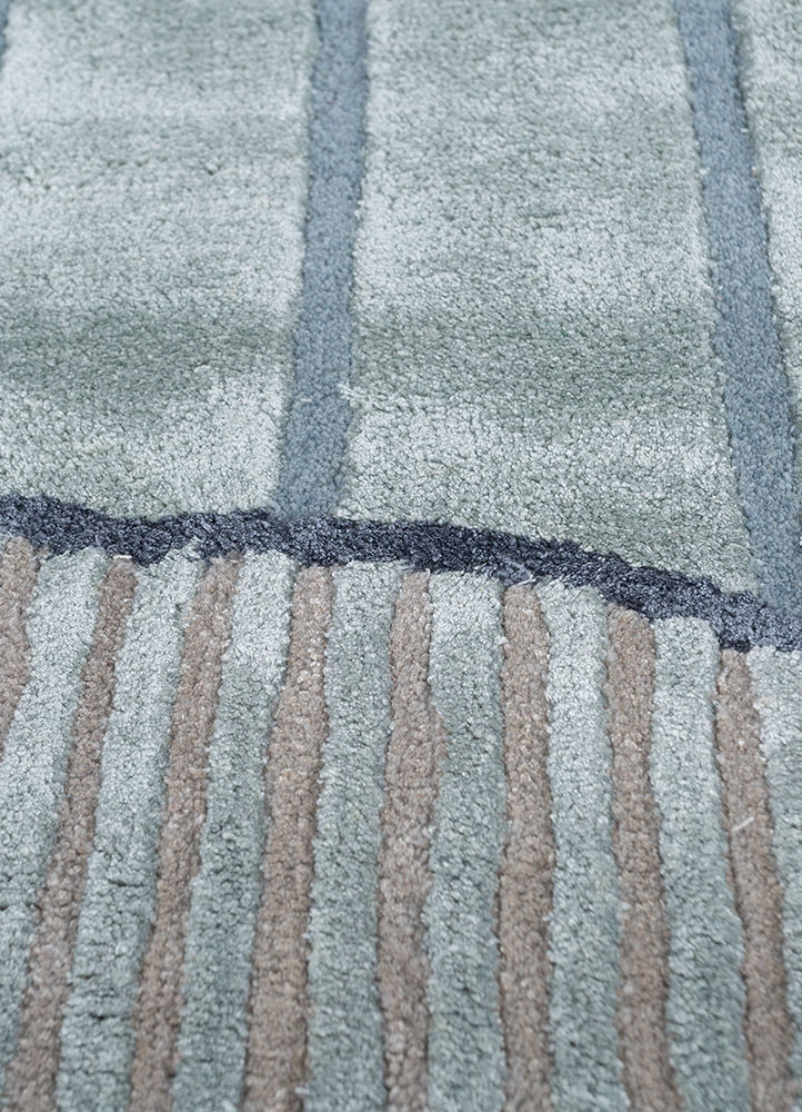 white noise blue wool and viscose hand tufted Rug - CloseUp white noise blue wool and viscose hand tufted Rug - CloseUp
