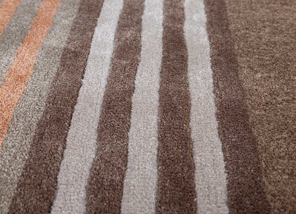 confetti beige and brown wool and viscose hand tufted Rug - CloseUp