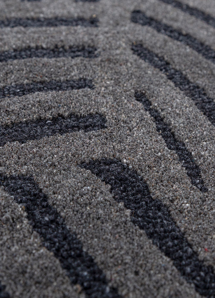 pathways grey and black wool and viscose hand tufted Rug - CloseUp pathways grey and black wool and viscose hand tufted Rug - CloseUp