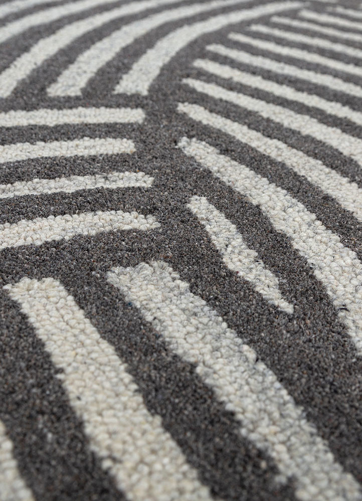 pathways grey and black wool and viscose hand tufted Rug - CloseUp pathways grey and black wool and viscose hand tufted Rug - CloseUp