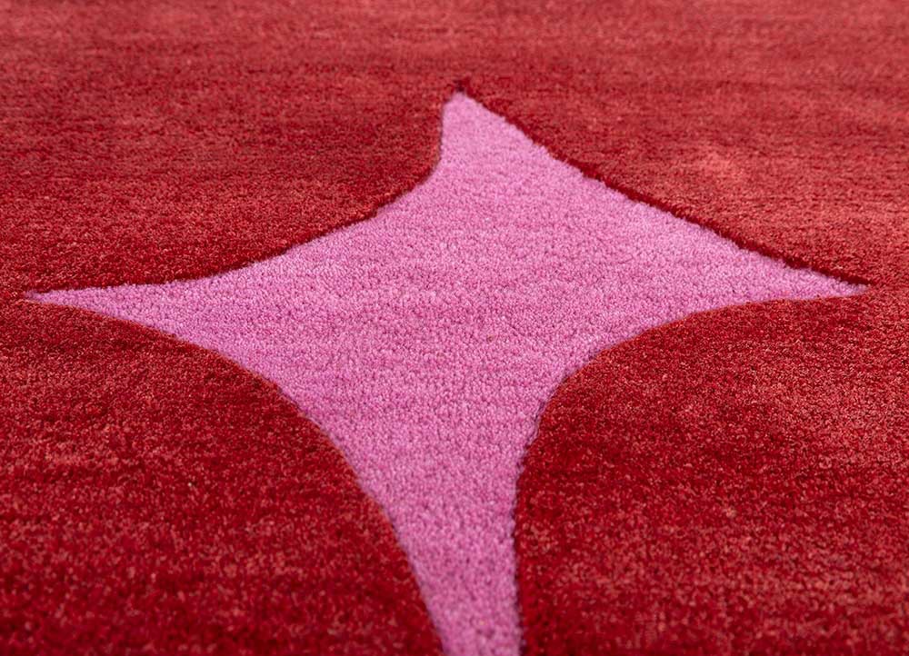 confetti red and orange wool and viscose hand tufted Rug - CloseUp confetti red and orange wool and viscose hand tufted Rug - CloseUp