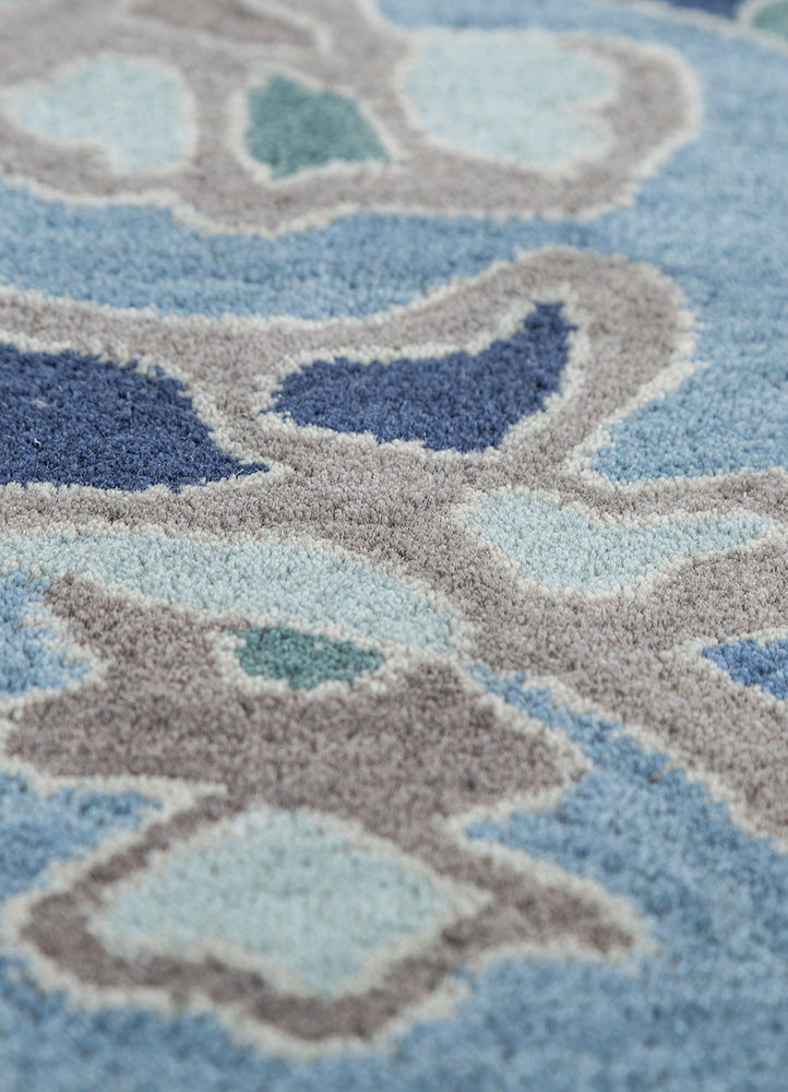 hacienda blue wool hand tufted Rug - CloseUp hacienda blue wool hand tufted Rug - CloseUp