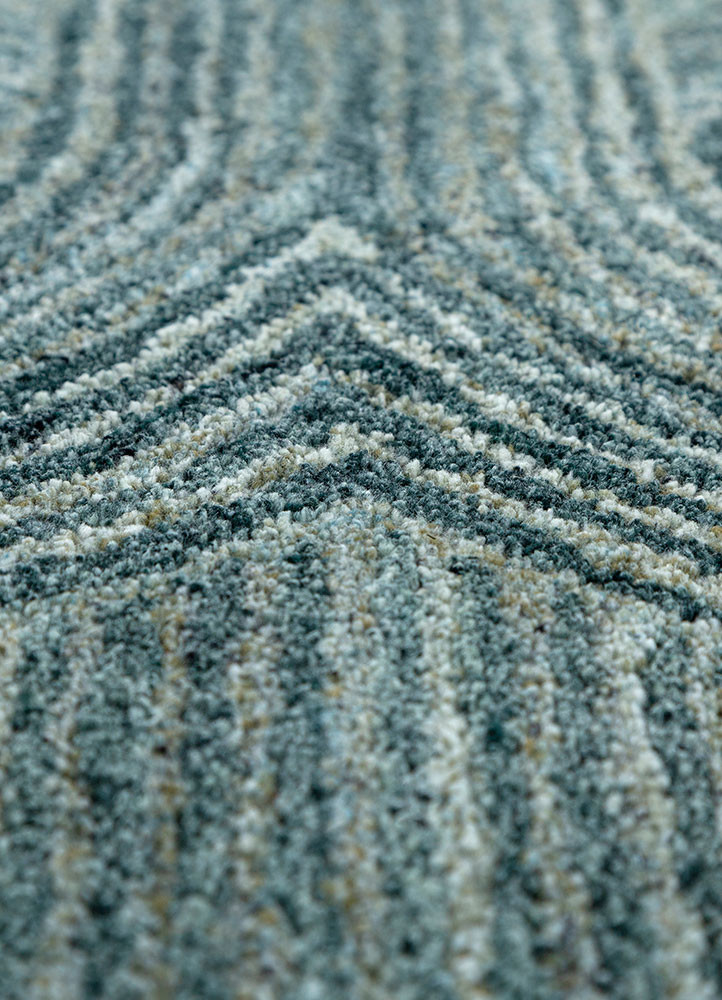 pathways blue wool and viscose hand tufted Rug - CloseUp pathways blue wool and viscose hand tufted Rug - CloseUp