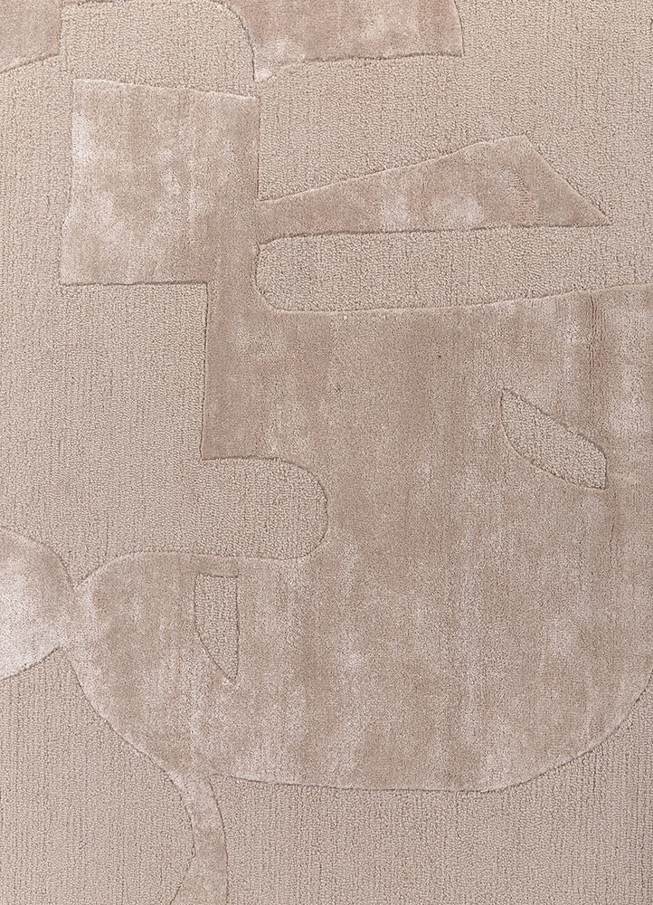 white noise ivory wool and viscose hand tufted Rug - CloseUp