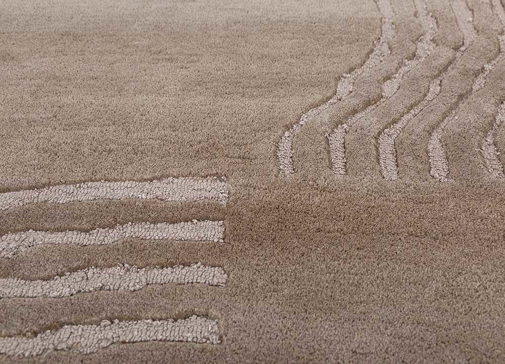 aprezo beige and brown wool and viscose hand tufted Rug - CloseUp aprezo beige and brown wool and viscose hand tufted Rug - CloseUp