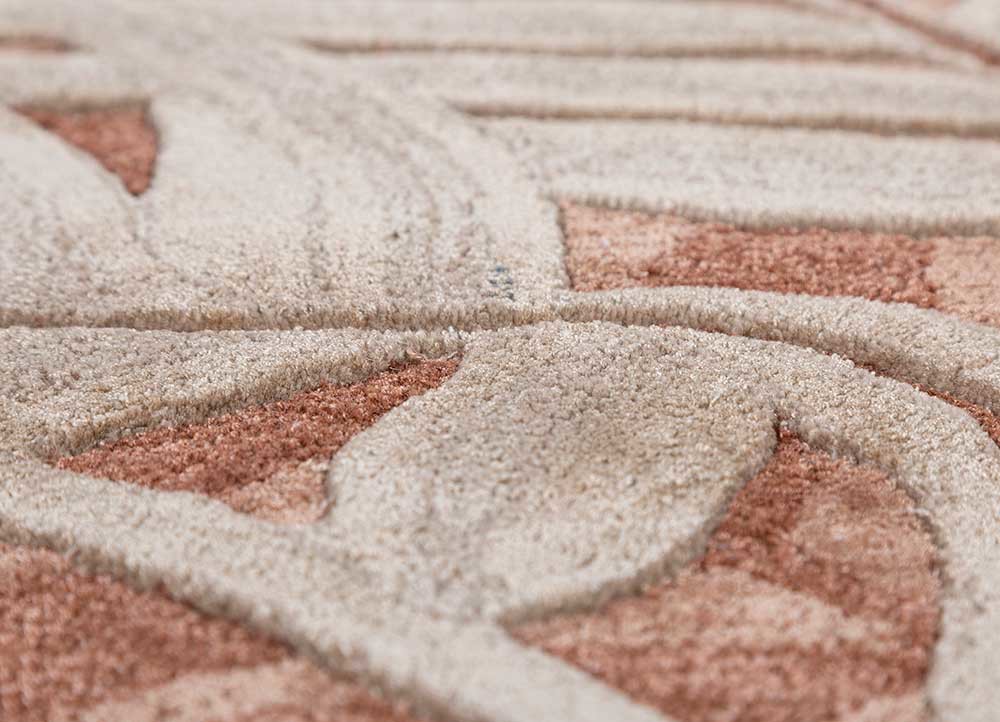 aurelia beige and brown wool and viscose hand tufted Rug - CloseUp