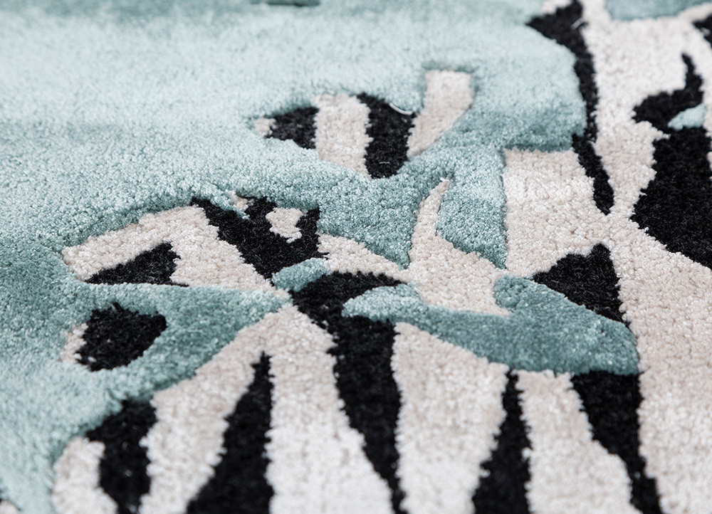 adrift blue wool and viscose hand tufted Rug - CloseUp