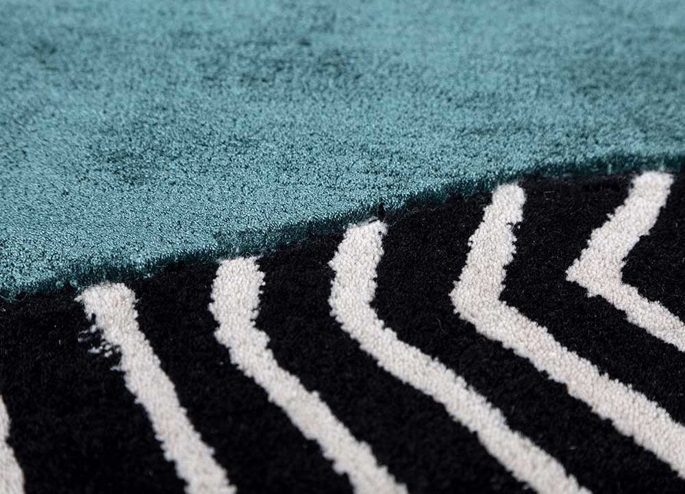 adrift grey and black wool and viscose hand tufted Rug - CloseUp