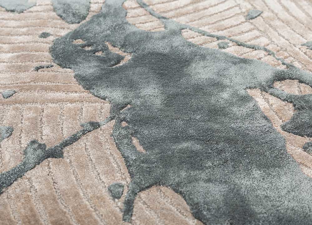 adrift beige and brown wool and viscose hand tufted Rug - CloseUp