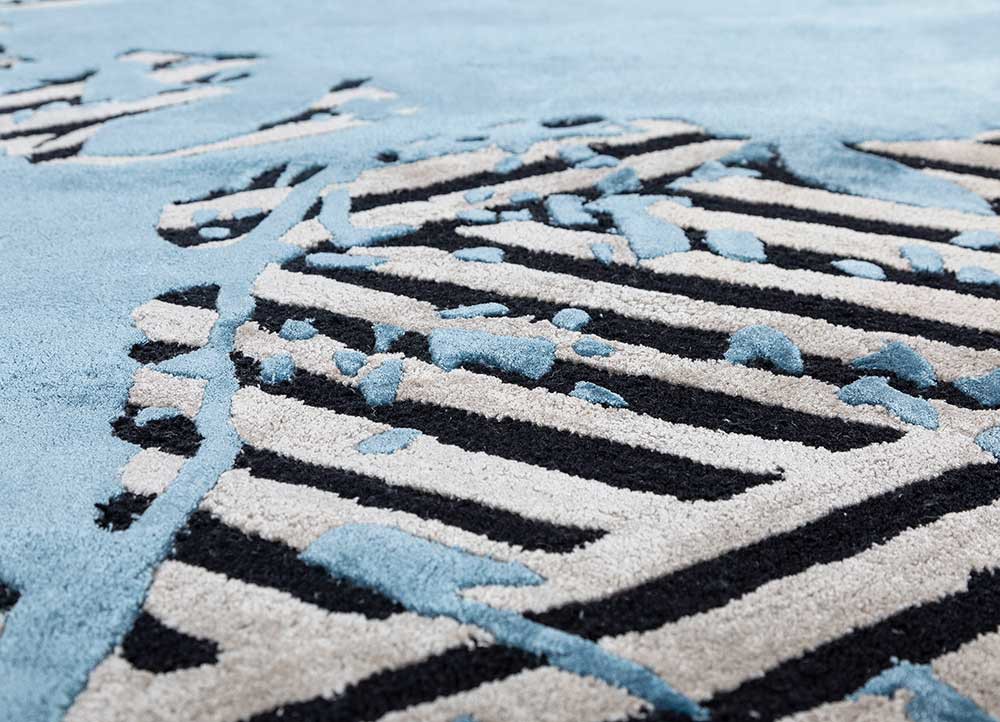 adrift grey and black wool and viscose hand tufted Rug - CloseUp adrift grey and black wool and viscose hand tufted Rug - CloseUp