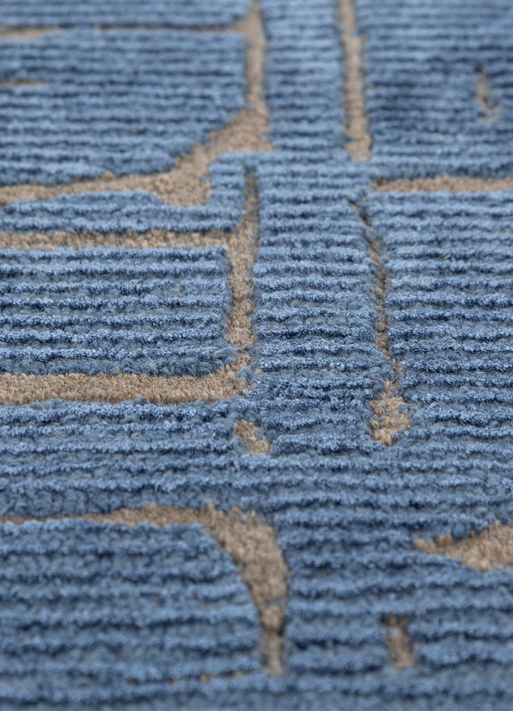 white noise blue wool and viscose hand tufted Rug - CloseUp white noise blue wool and viscose hand tufted Rug - CloseUp