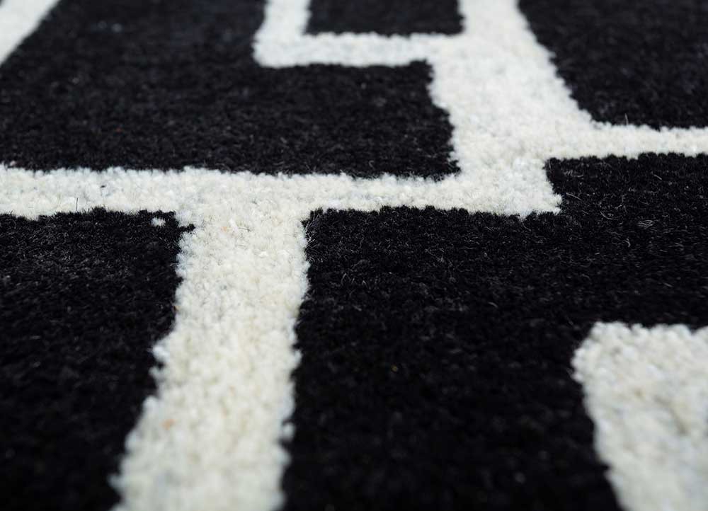 contour grey and black wool hand tufted Rug - CloseUp