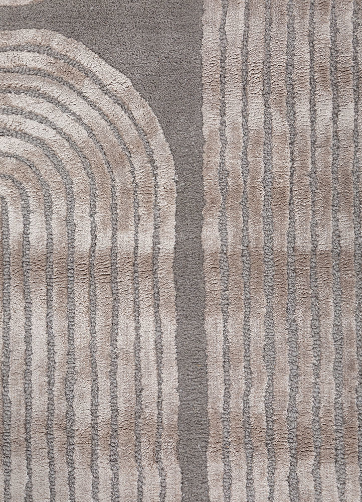 caliedo grey and black wool and viscose hand tufted Rug - CloseUp