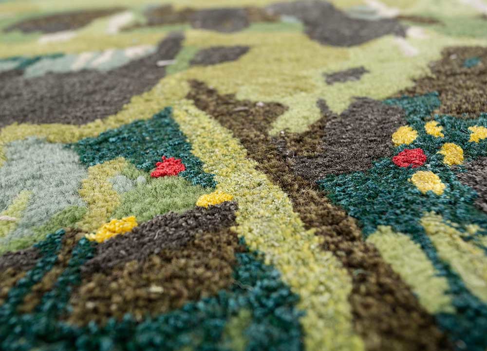 Aprezo Green Hand Tufted Wool and Viscose Rugs Tra2006 Jaipur Rugs