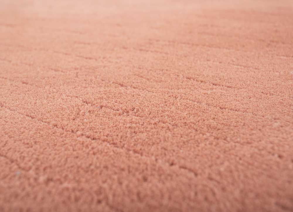 cera red and orange wool hand tufted Rug - CloseUp