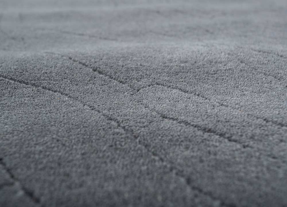 cera blue wool hand tufted Rug - CloseUp