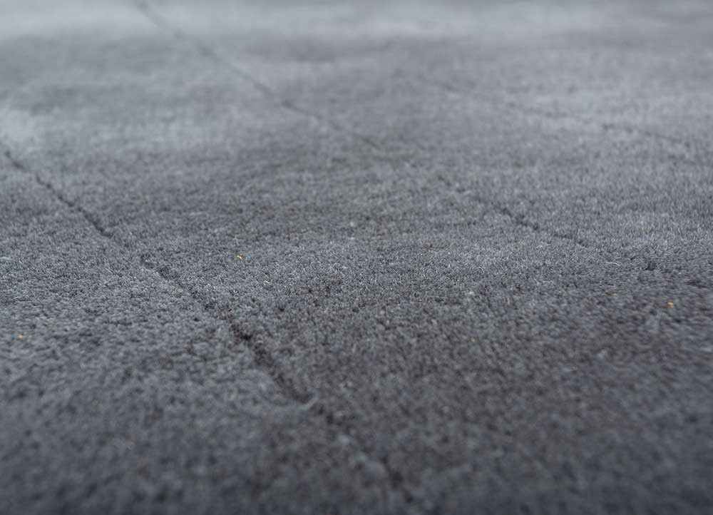 cera blue wool hand tufted Rug - CloseUp