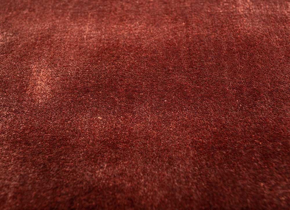 cera red and orange viscose hand tufted Rug - CloseUp