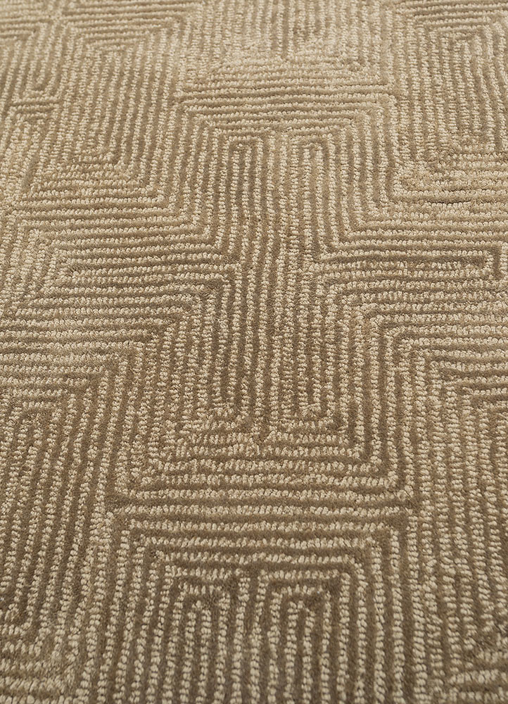 cera green viscose hand tufted Rug - CloseUp