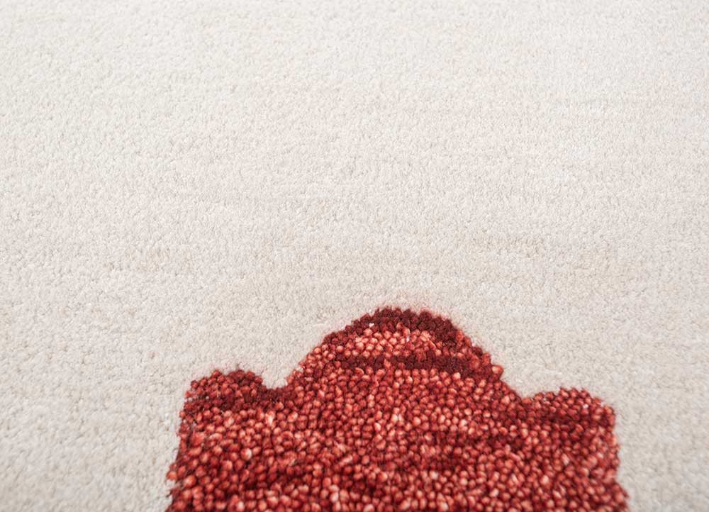 alhambra ivory wool and viscose hand tufted Rug - CloseUp