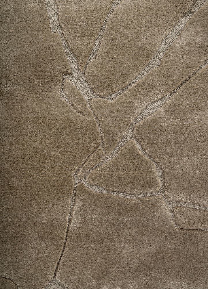 genesis green wool and viscose hand tufted Rug - CloseUp