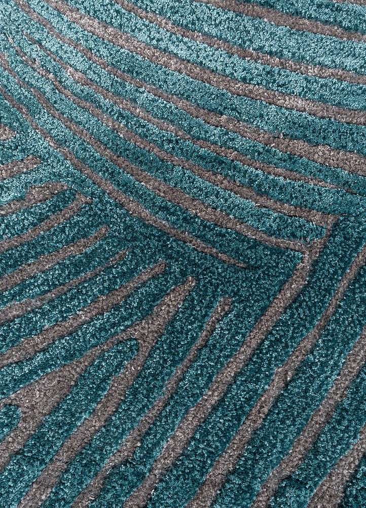 lucid blue wool and viscose hand tufted Rug - CloseUp lucid blue wool and viscose hand tufted Rug - CloseUp