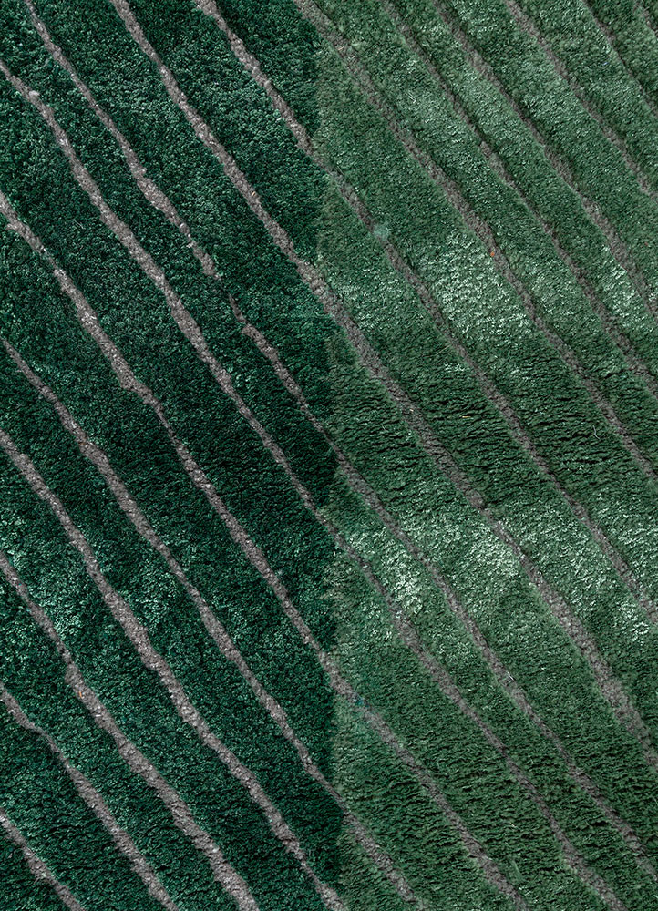 white noise green wool and viscose hand tufted Rug - CloseUp white noise green wool and viscose hand tufted Rug - CloseUp
