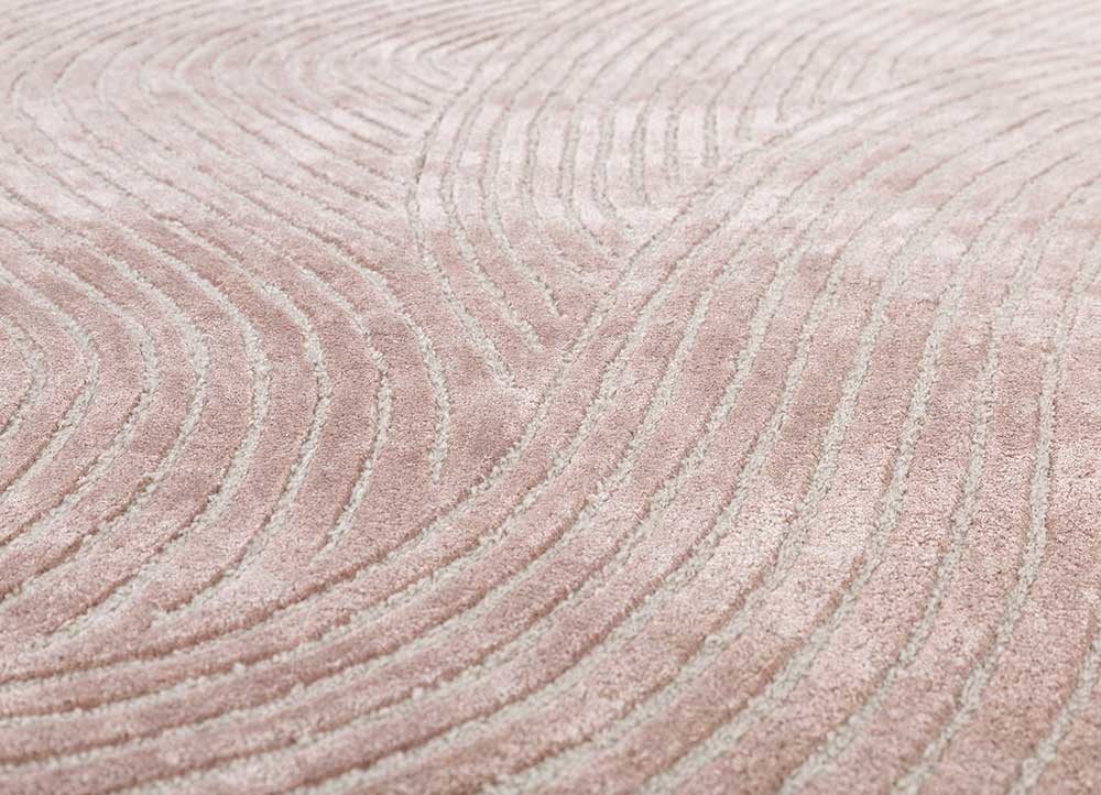 cera beige and brown wool and bamboo silk hand tufted Rug - CloseUp