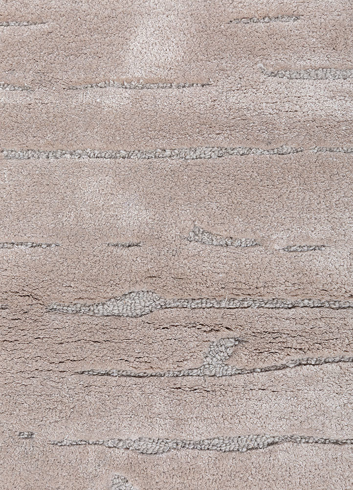 white noise ivory wool and viscose hand tufted Rug - CloseUp