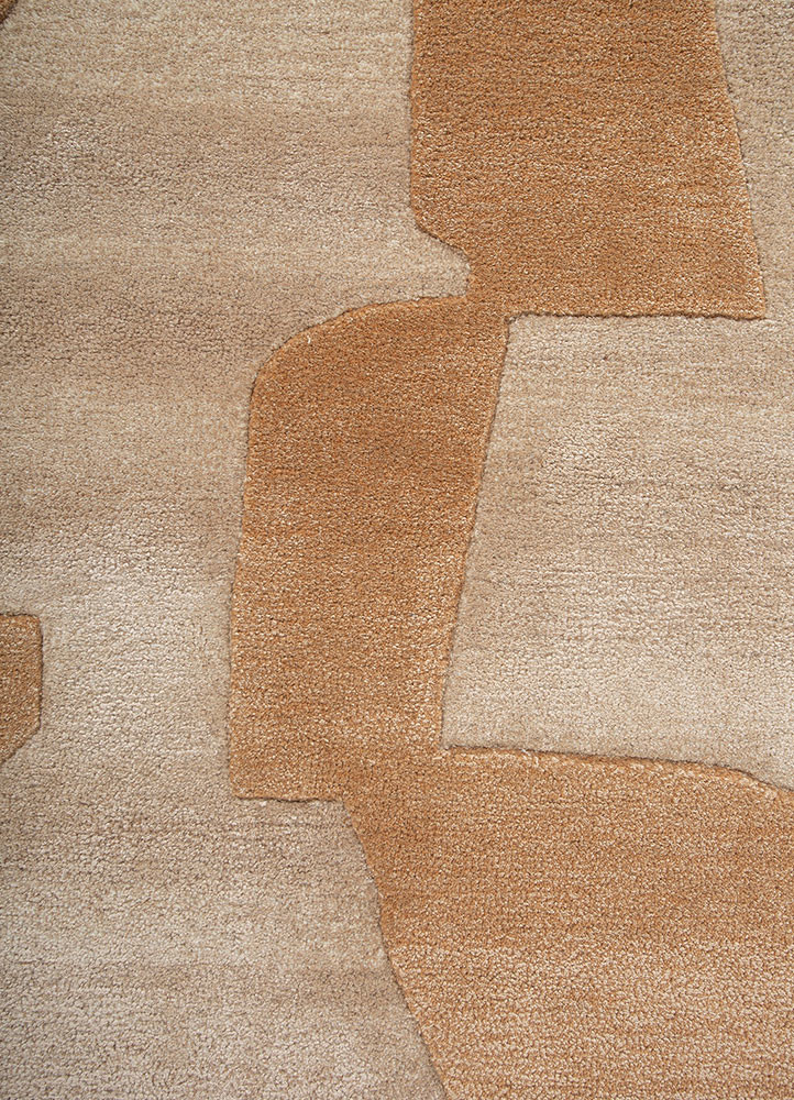 white noise gold wool and viscose hand tufted Rug - CloseUp white noise gold wool and viscose hand tufted Rug - CloseUp