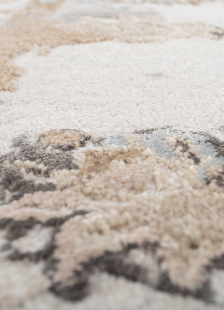 mythos ivory wool and viscose hand tufted Rug - CloseUp