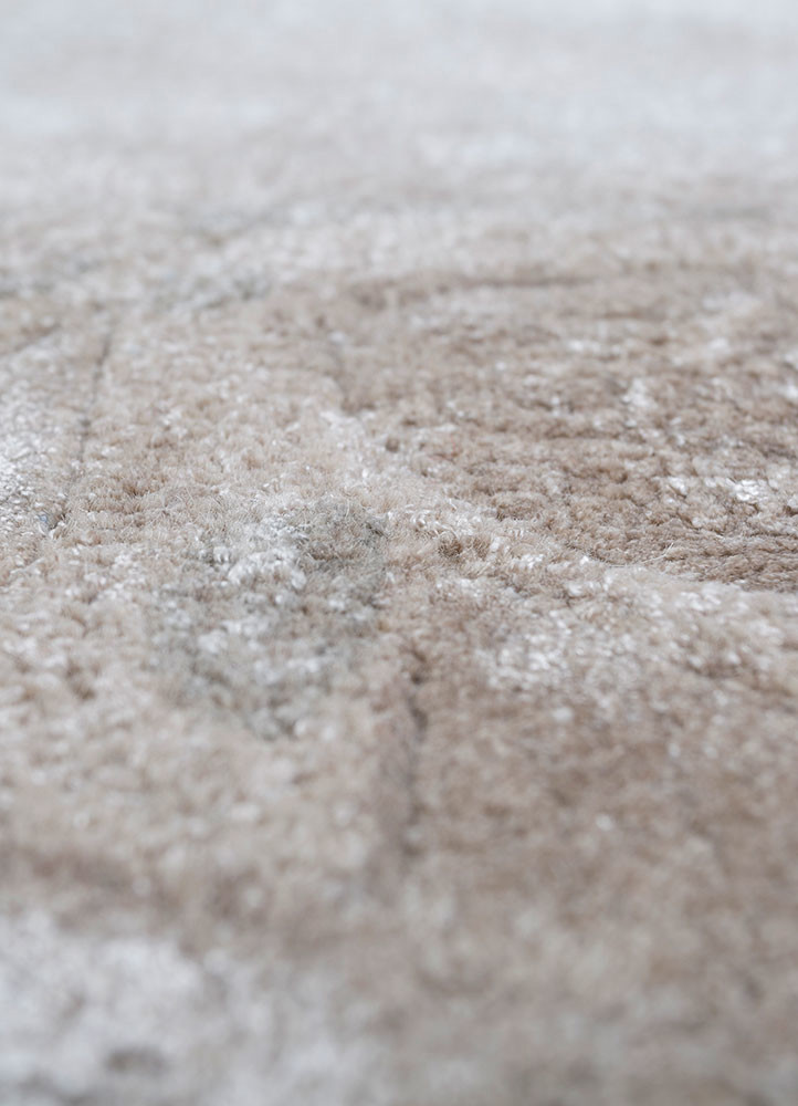 genesis beige and brown wool and viscose hand tufted Rug - CloseUp