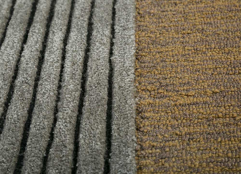 come around blue wool and viscose hand tufted Rug - CloseUp