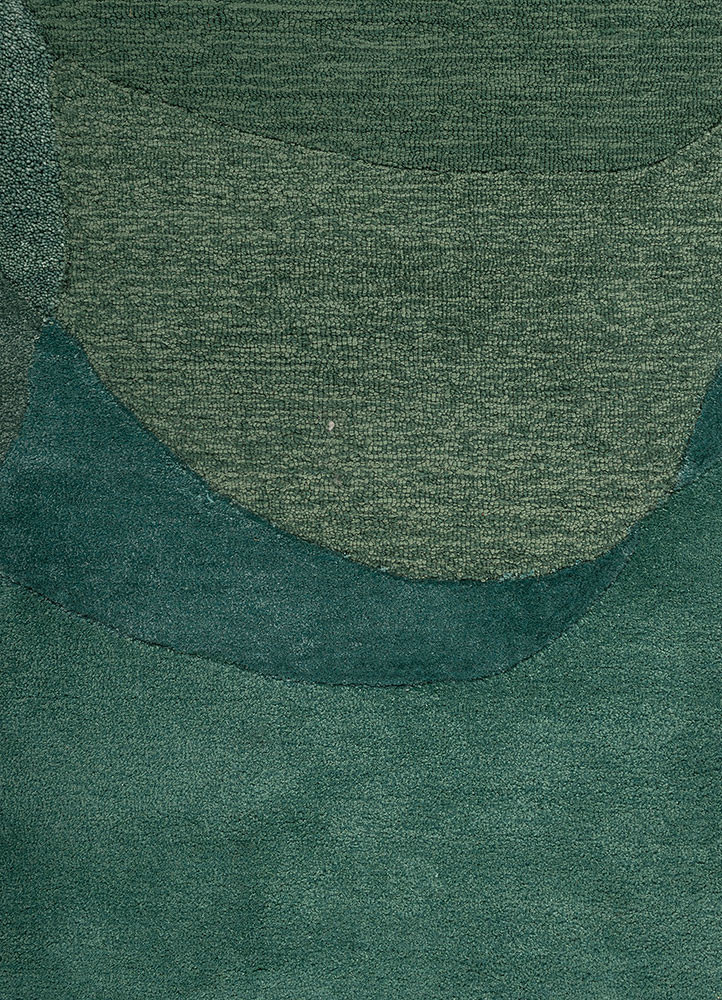 joy green wool and viscose hand tufted Rug - CloseUp
