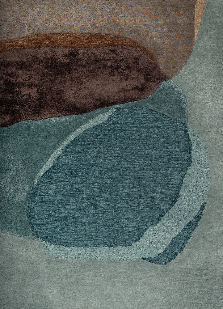joy blue wool and viscose hand tufted Rug - CloseUp joy blue wool and viscose hand tufted Rug - CloseUp