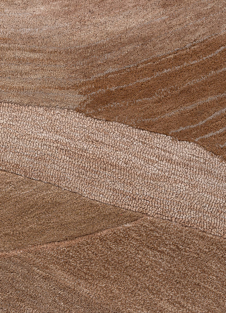 cera beige and brown wool and viscose hand tufted Rug - CloseUp cera beige and brown wool and viscose hand tufted Rug - CloseUp