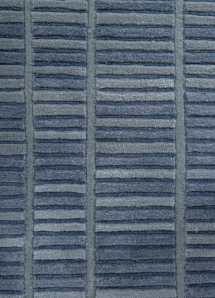 wild wanderlust blue wool hand tufted Rug - CloseUp wild wanderlust blue wool hand tufted Rug - CloseUp