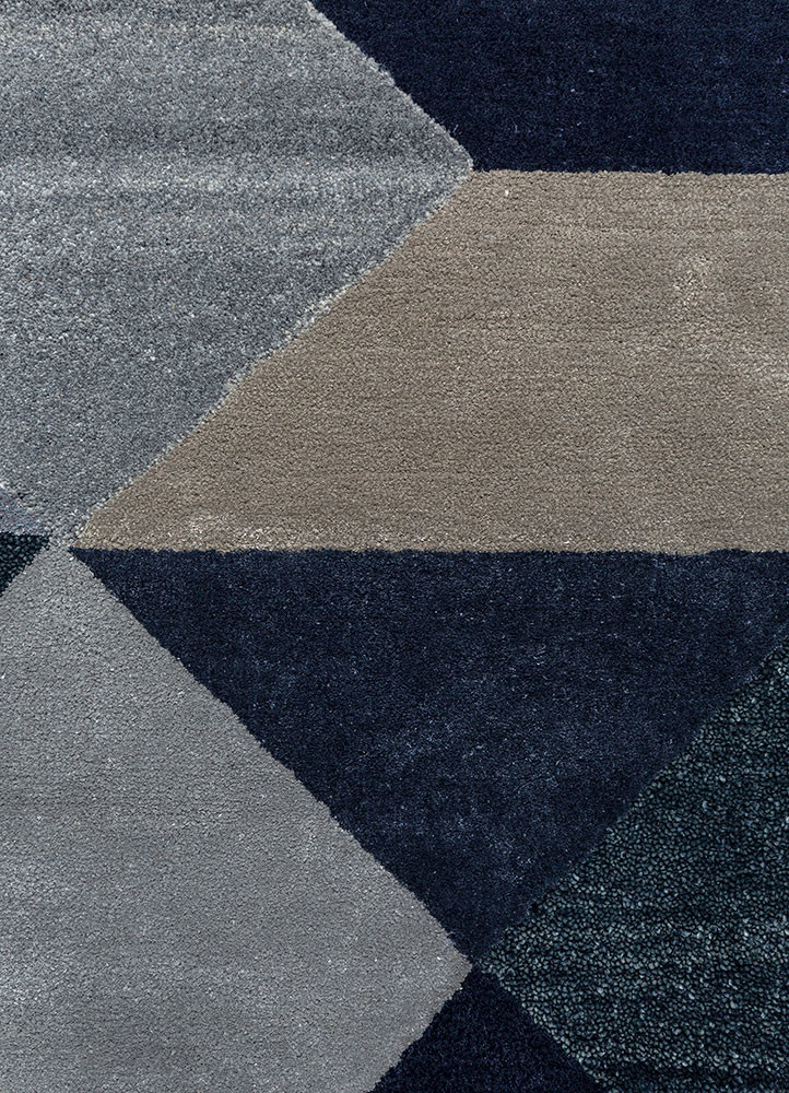 en casa by luli sanchez blue wool hand tufted Rug - CloseUp en casa by luli sanchez blue wool hand tufted Rug - CloseUp