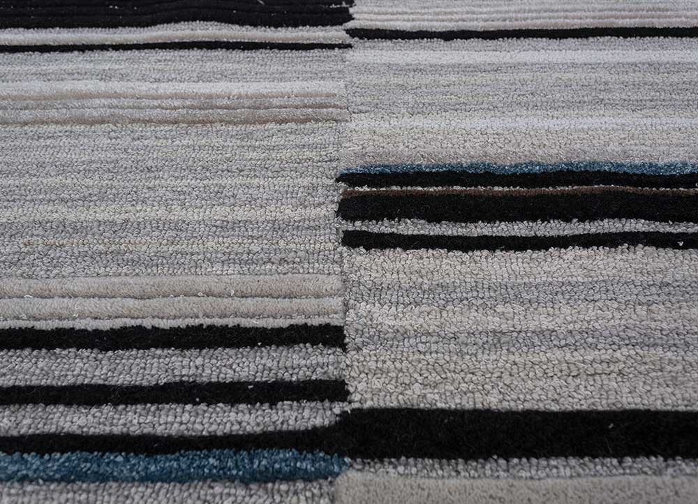 acar grey and black wool and viscose hand tufted Rug - CloseUp