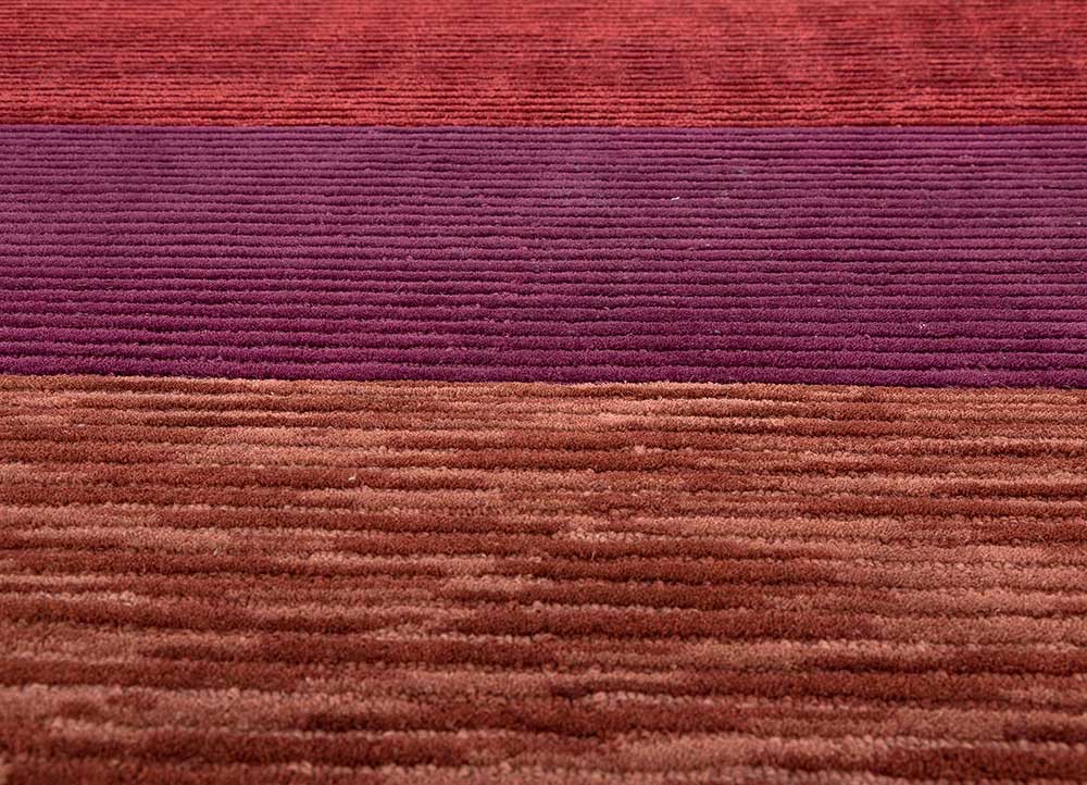 acar red and orange wool and viscose hand tufted Rug - CloseUp