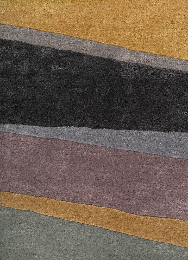 aprezo grey and black wool and viscose hand tufted Rug - CloseUp aprezo grey and black wool and viscose hand tufted Rug - CloseUp