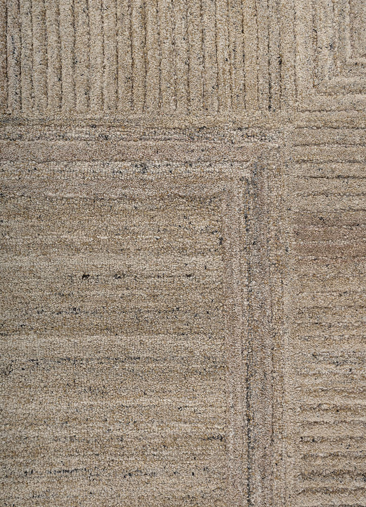 pathways green wool and viscose hand tufted Rug - CloseUp