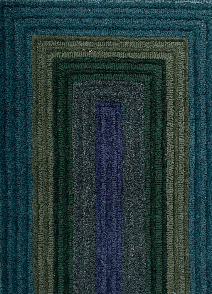 linear gold wool and viscose hand tufted Rug - CloseUp