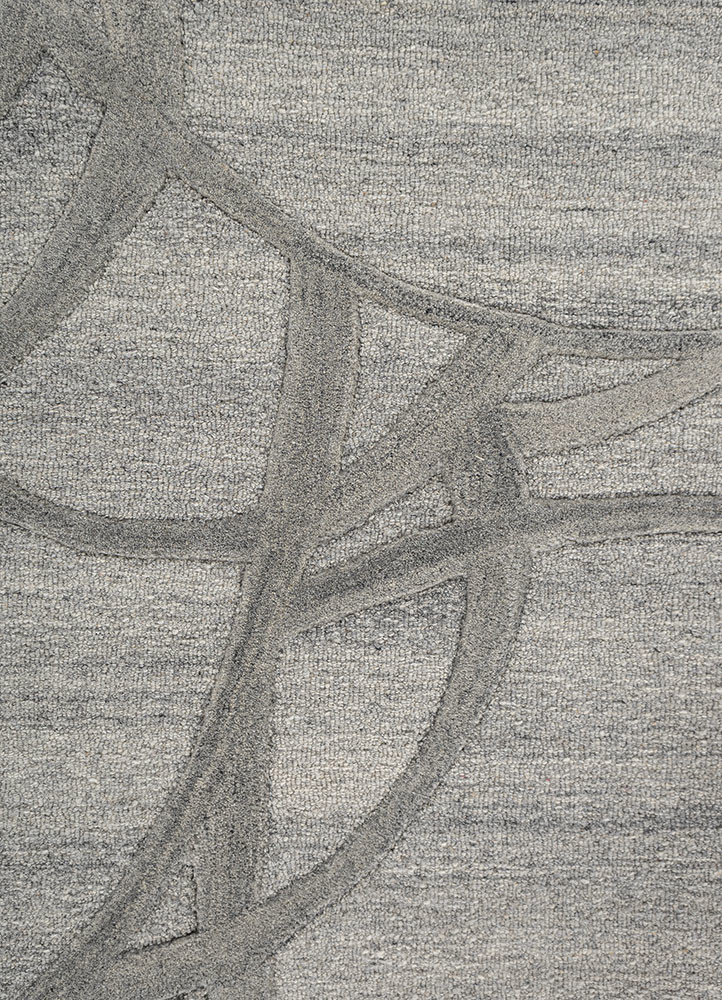 pathways blue wool hand tufted Rug - CloseUp