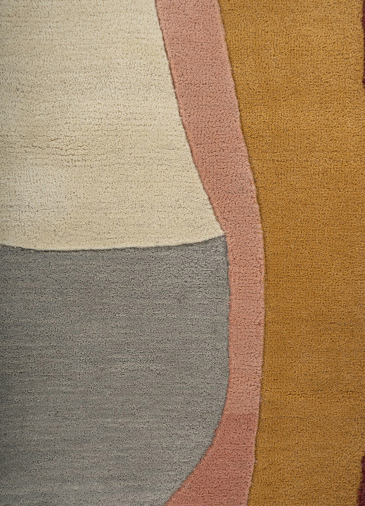 joy gold wool hand tufted Rug - CloseUp