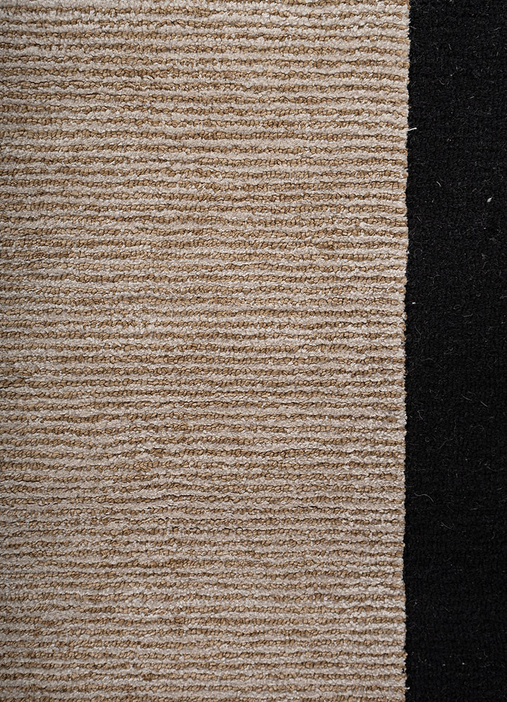 linear blue wool hand tufted Rug - CloseUp