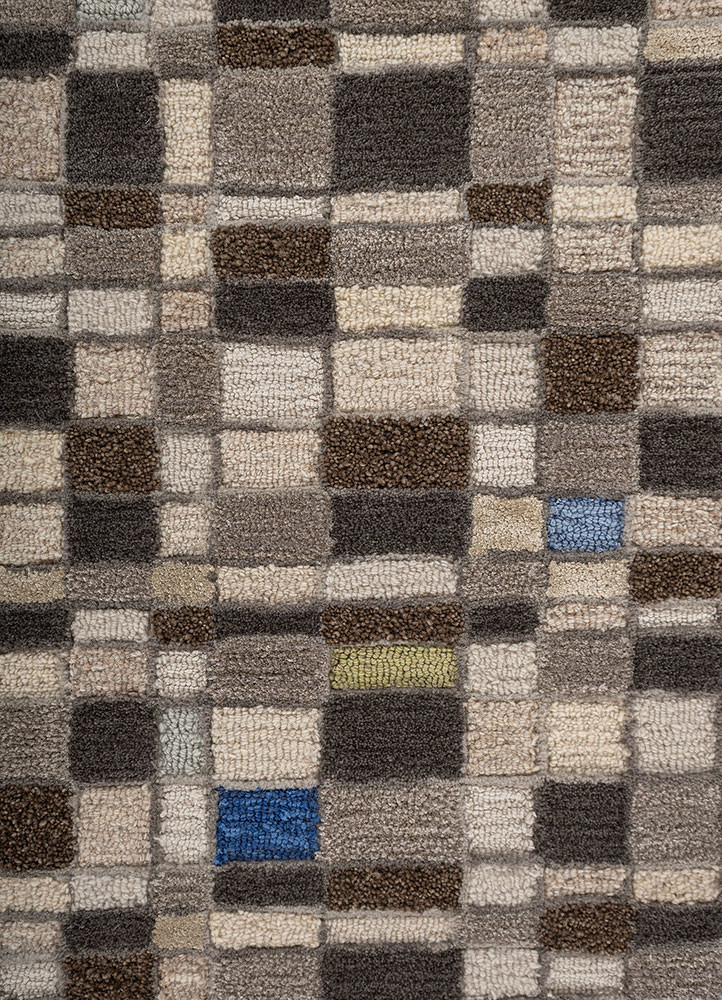 acar ivory wool and viscose hand tufted Rug - CloseUp