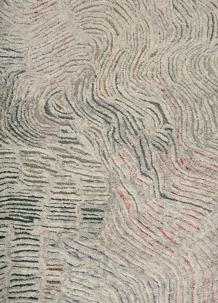 pathways blue wool hand tufted Rug - CloseUp pathways blue wool hand tufted Rug - CloseUp